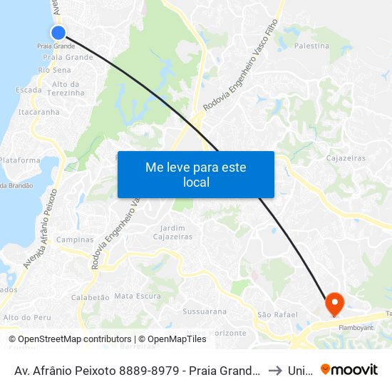 Av. Afrânio Peixoto 8889-8979 - Praia Grande Salvador - Ba 40720-690 Brasil to Unijorge map