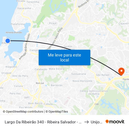 Largo Da Ribeirão 340 - Ribeira Salvador - Ba Brasil to Unijorge map