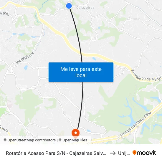 Rotatória Acesso Para S/N - Cajazeiras Salvador - Ba 41340-050 Brasil to Unijorge map