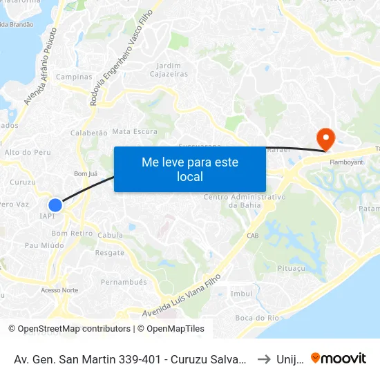 Av. Gen. San Martin 339-401 - Curuzu Salvador - Ba 40354-185 Brasil to Unijorge map