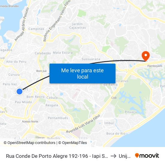 Rua Conde De Porto Alegre 192-196 - Iapi Salvador - Ba Brasil to Unijorge map