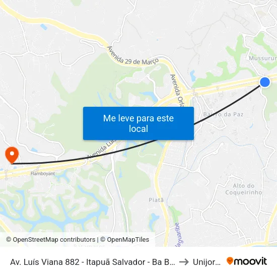 Av. Luís Viana 882 - Itapuã Salvador - Ba Brasil to Unijorge map
