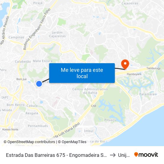 Estrada Das Barreiras 675 - Engomadeira Salvador - Ba Brasil to Unijorge map