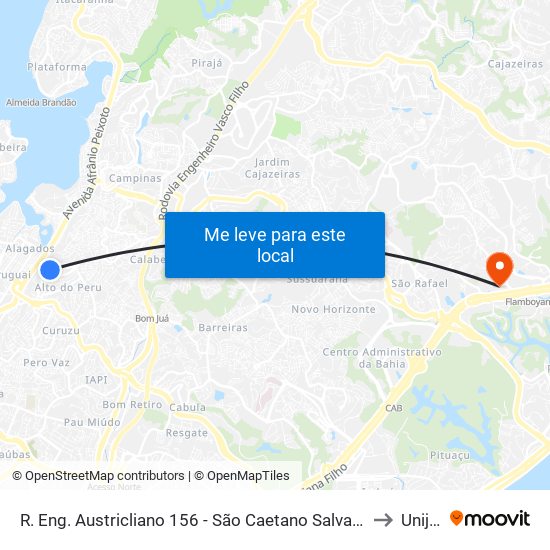 R. Eng. Austricliano 156 - São Caetano Salvador - Ba 40391-204 Brasil to Unijorge map
