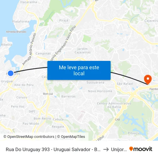 Rua Do Uruguay 393 - Uruguai Salvador - Ba Brasil to Unijorge map