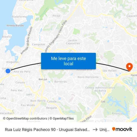 Rua Luiz Régis Pacheco 90 - Uruguai Salvador - Ba 40451-360 Brasil to Unijorge map