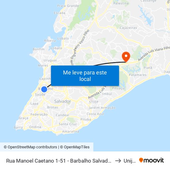 Rua Manoel Caetano 1-51 - Barbalho Salvador - Ba 40301-080 Brasil to Unijorge map