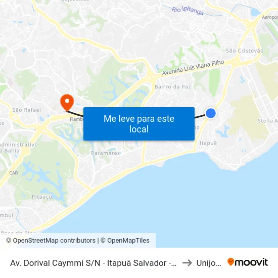 Av. Dorival Caymmi S/N - Itapuã Salvador - Ba Brazil to Unijorge map