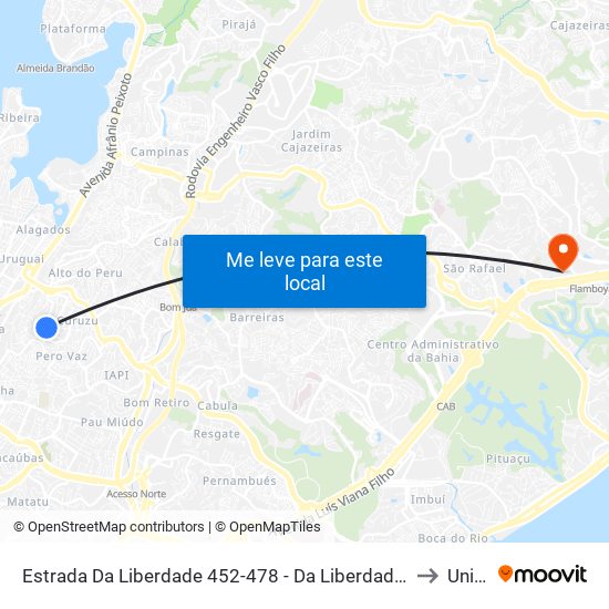 Estrada Da Liberdade 452-478 - Da Liberdade Salvador - Ba 40375-016 Brasil to Unijorge map