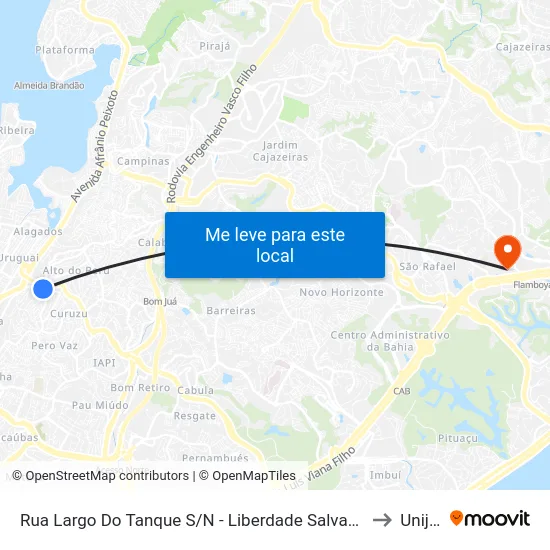Rua Largo Do Tanque S/N - Liberdade Salvador - Ba 40327-050 Brasil to Unijorge map