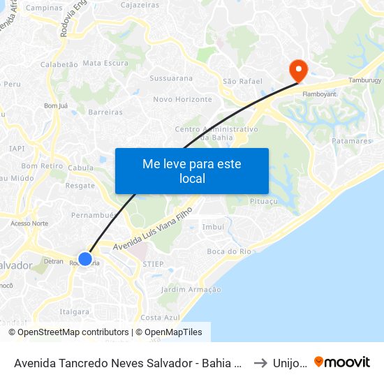 Avenida Tancredo Neves Salvador - Bahia 41820 Brasil to Unijorge map