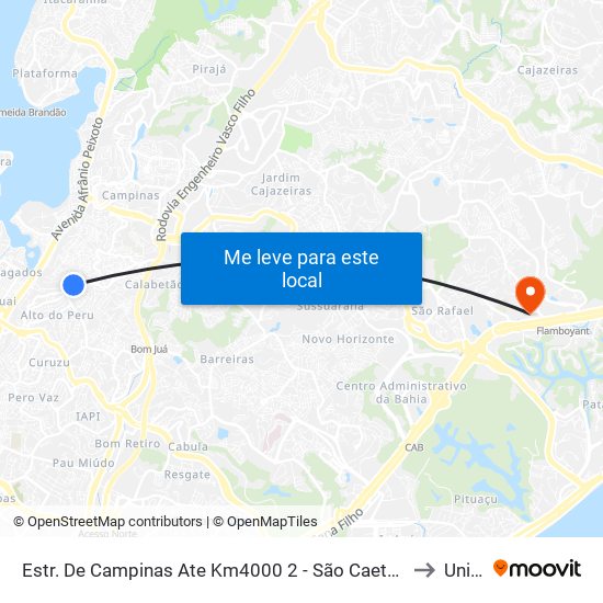 Estr. De Campinas Ate Km4000 2 - São Caetano Salvador - Ba 41275-410 Brasil to Unijorge map
