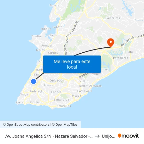 Av. Joana Angélica S/N - Nazaré Salvador - Ba Brasil to Unijorge map