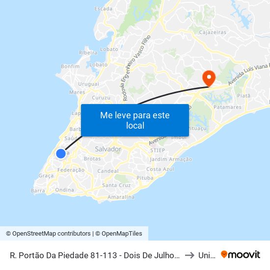 R. Portão Da Piedade 81-113 - Dois De Julho Salvador - Ba 40070-045 Brazil to Unijorge map