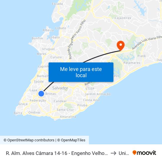 R. Alm. Alves Câmara 14-16 - Engenho Velho De Brotas Salvador - Ba Brasil to Unijorge map