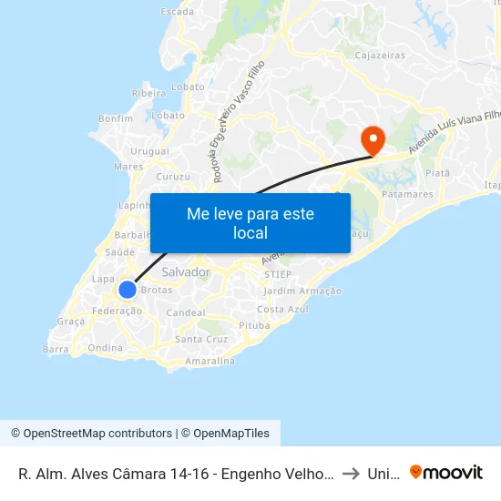 R. Alm. Alves Câmara 14-16 - Engenho Velho De Brotas Salvador - Ba Brasil to Unijorge map