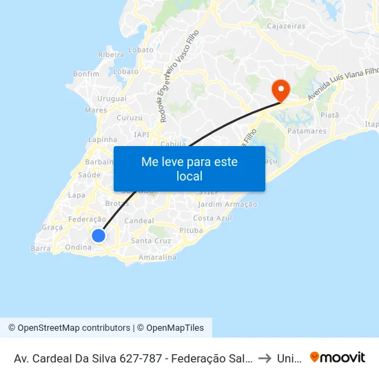 Av. Cardeal Da Silva 627-787 - Federação Salvador - Ba 40231-305 Brasil to Unijorge map
