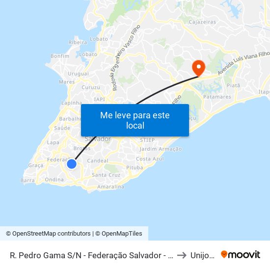 R. Pedro Gama S/N - Federação Salvador - Ba Brasil to Unijorge map