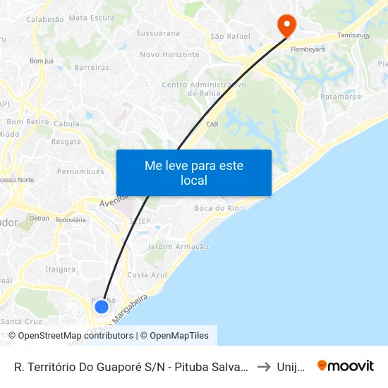 R. Território Do Guaporé S/N - Pituba Salvador - Ba Brasil to Unijorge map