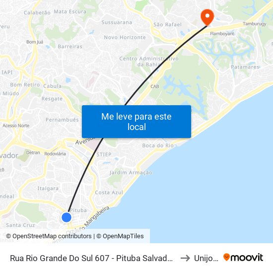 Rua Rio Grande Do Sul 607 - Pituba Salvador - Ba Brasil to Unijorge map