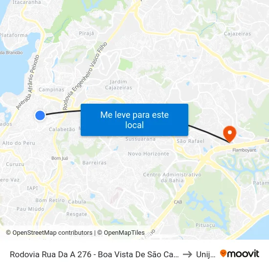 Rodovia Rua Da A 276 - Boa Vista De São Caetano Salvador - Ba Brasil to Unijorge map