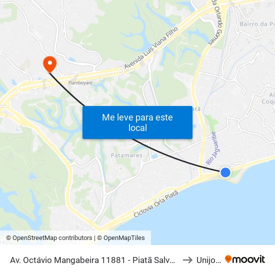 Av. Octávio Mangabeira 11881 - Piatã Salvador - Ba Brasil to Unijorge map