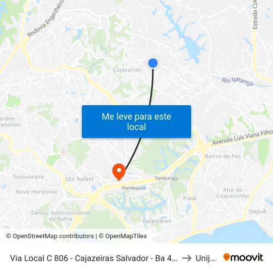 Via Local C 806 - Cajazeiras Salvador - Ba 41342-165 Brasil to Unijorge map