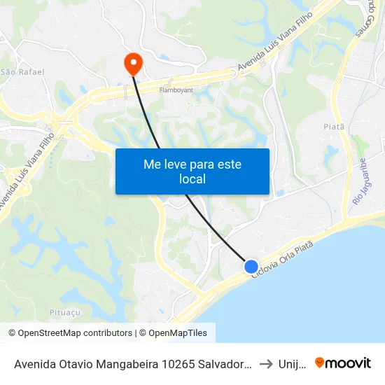 Avenida Otavio Mangabeira 10265 Salvador - Bahia 41613 Brasil to Unijorge map