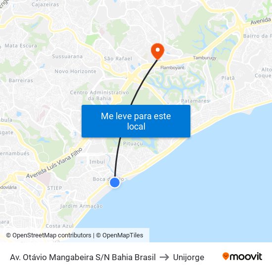 Av. Otávio Mangabeira S/N Bahia Brasil to Unijorge map