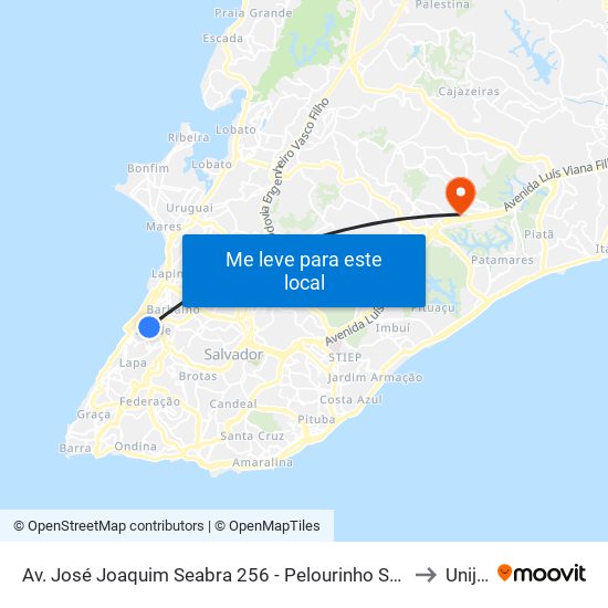 Av. José Joaquim Seabra 256 - Pelourinho Salvador - Ba 40026-350 Brazil to Unijorge map