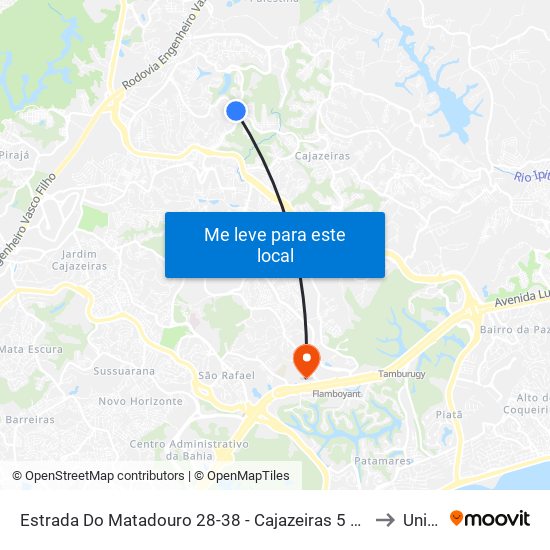 Estrada Do Matadouro 28-38 - Cajazeiras 5 Salvador - Ba 41311-262 Brasil to Unijorge map