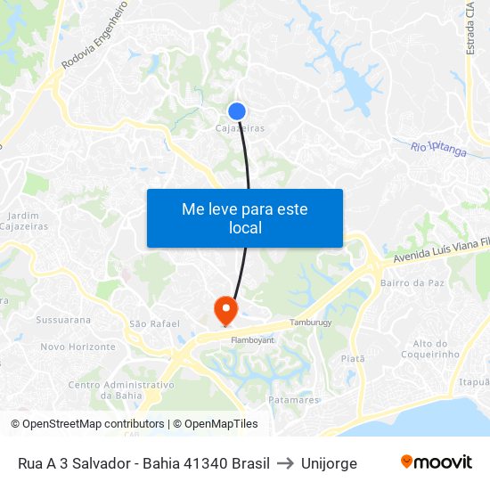 Rua A 3 Salvador - Bahia 41340 Brasil to Unijorge map