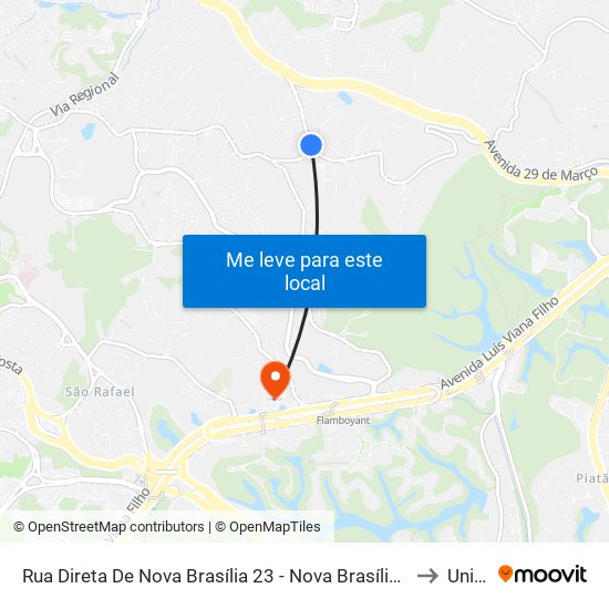 Rua Direta De Nova Brasília 23 - Nova Brasília Salvador - Ba 41350-010 Brasil to Unijorge map