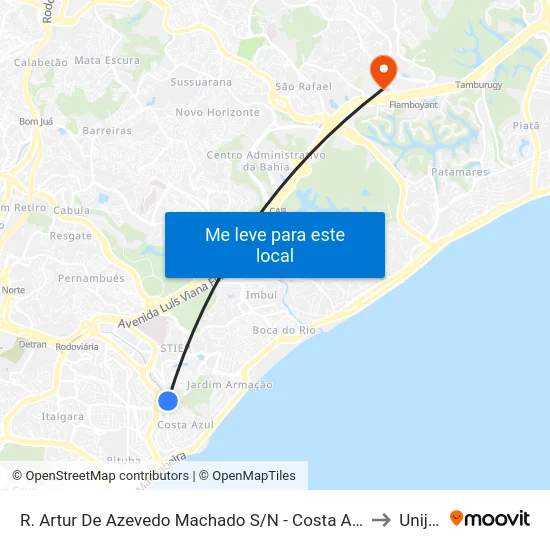 R. Artur De Azevedo Machado S/N - Costa Azul Salvador - Ba Brasil to Unijorge map