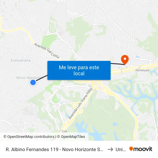 R. Albino Fernandes 119 - Novo Horizonte Salvador - Ba 41218-770 Brasil to Unijorge map