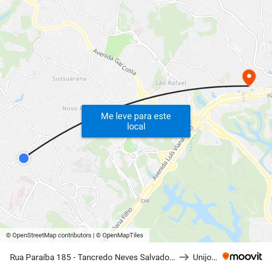 Rua Paraíba 185 - Tancredo Neves Salvador - Ba Brasil to Unijorge map