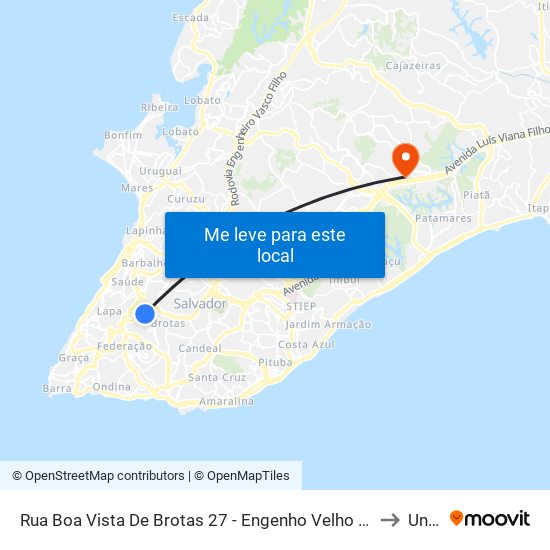 Rua Boa Vista De Brotas 27 - Engenho Velho De Brotas Salvador - Ba 40240-340 Brasil to Unijorge map