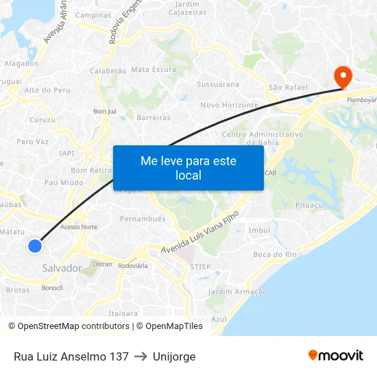 Rua Luiz Anselmo 137 to Unijorge map