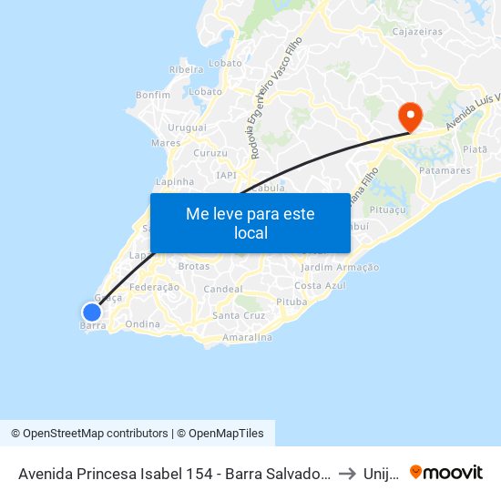 Avenida Princesa Isabel 154 - Barra Salvador - Ba 40130-030 Brasil to Unijorge map