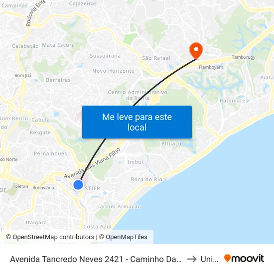 Avenida Tancredo Neves 2421 - Caminho Das Árvores Salvador - Ba Brasil to Unijorge map