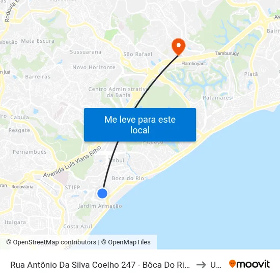 Rua Antônio Da Silva Coelho 247 - Bôca Do Rio Salvador - Ba 41750-040 República Federativa Do Brasil to Unijorge map
