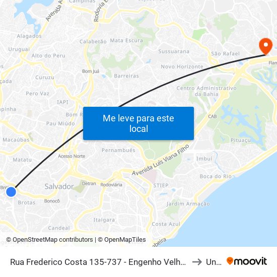 Rua Frederico Costa 135-737 - Engenho Velho De Brotas Salvador - Ba 40243-045 Brasil to Unijorge map