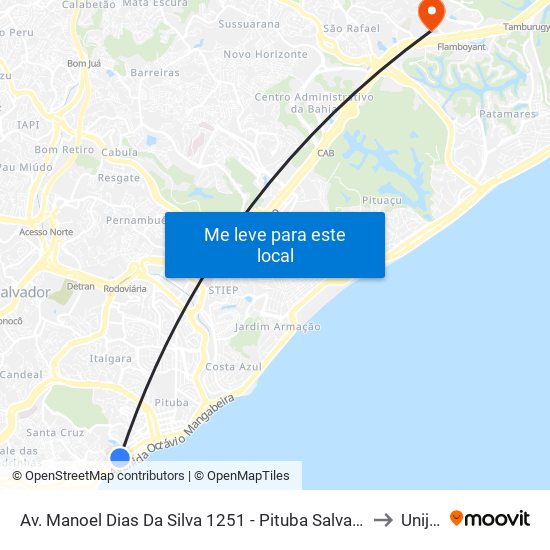 Av. Manoel Dias Da Silva 1251 - Pituba Salvador - Ba 41830-001 Brasil to Unijorge map