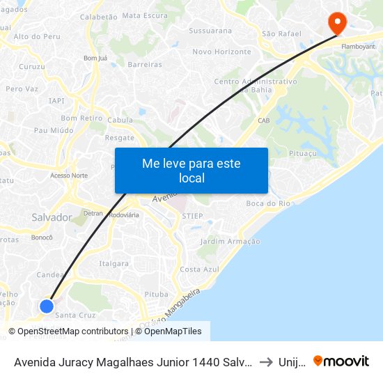 Avenida Juracy Magalhaes Junior 1440 Salvador - Bahia 41926 Brasil to Unijorge map