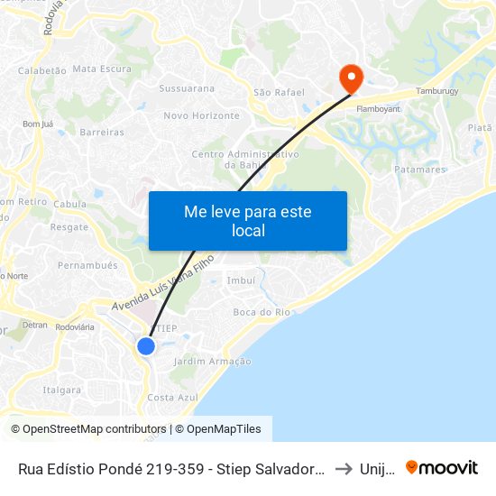 Rua Edístio Pondé 219-359 - Stiep Salvador - Ba 41770-395 Brasil to Unijorge map
