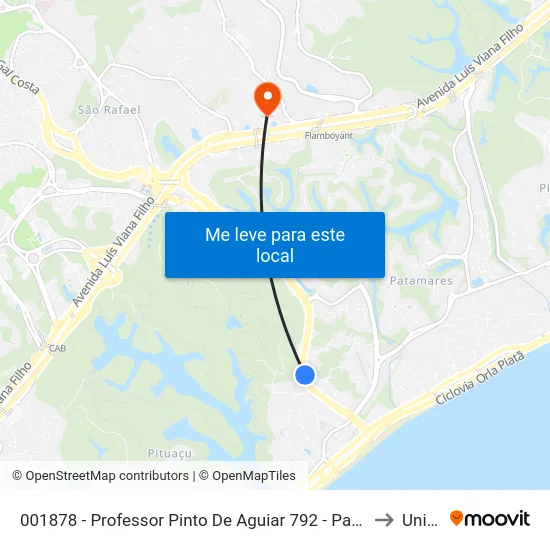 001878 - Professor Pinto De Aguiar 792 - Patamares Salvador - Ba Brasil to Unijorge map
