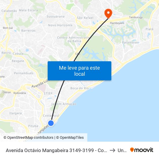 Avenida Octávio Mangabeira 3149-3199 - Costa Azul Salvador - Ba 41760-100 Brasil to Unijorge map
