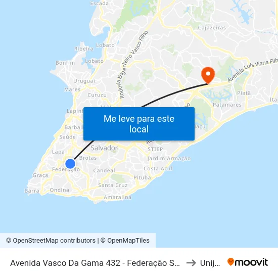 Avenida Vasco Da Gama 432 - Federação Salvador - Ba Brasil to Unijorge map