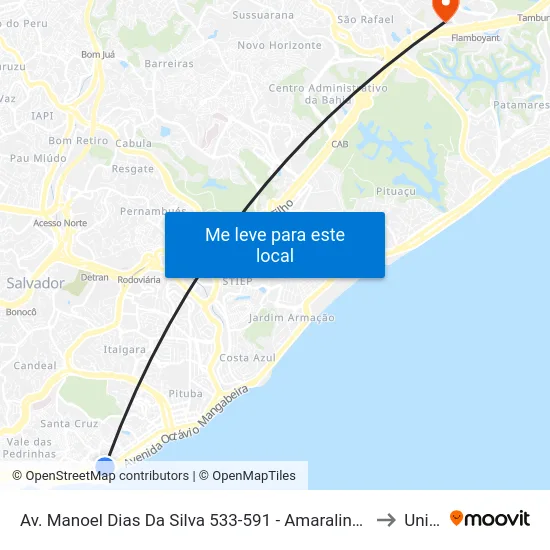 Av. Manoel Dias Da Silva 533-591 - Amaralina Salvador - Ba 41900-325 Brasil to Unijorge map