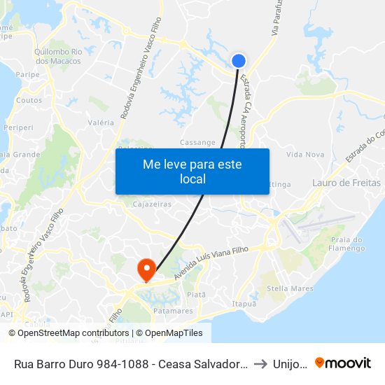 Rua Barro Duro 984-1088 - Ceasa Salvador - Ba Brasil to Unijorge map